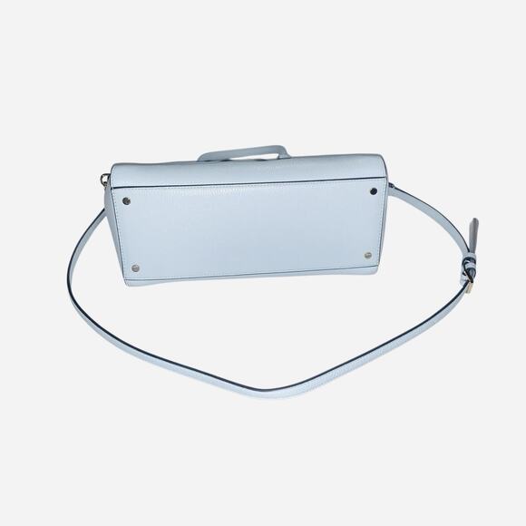 New Kate Spade Parker Pebbled Leather Satchel Frosty Sky Blue - Picture 13 of 16